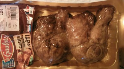 Cuisses de poulet rôti front packaging