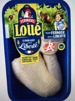 Cuisses de poulet fermier blanc label rouge front packaging