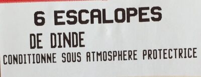 Escalopes de dinde ingredients label