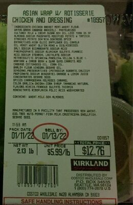 Asian wrap w/rotisserie chicken