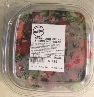 Berry and pecan spring mix salad