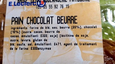 Pain Chocolat Beurre front packaging