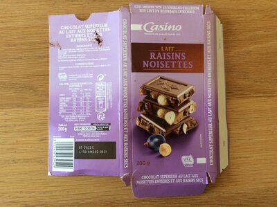 Lait raisins noisettes