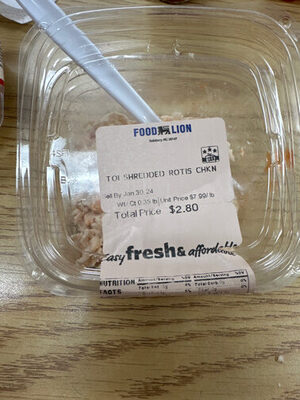 Shredded rotisiorie chicken