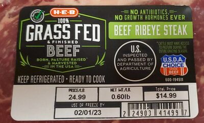 Grass fed and finished ribeye