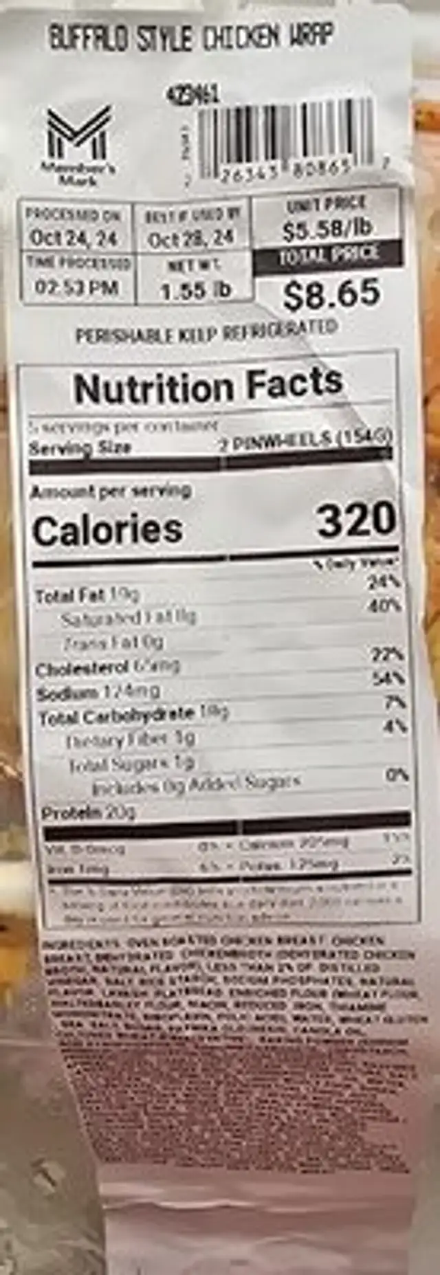 4234461 nutrition facts table