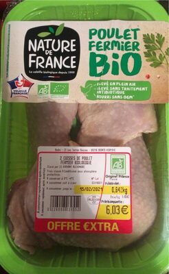 Poulet fermier bio front packaging