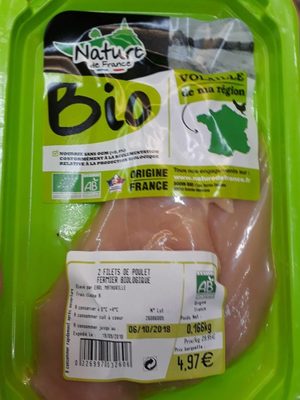 Filets de poulet fermier biologique