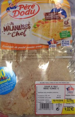 Escalooe de poulet marinee milanaise front packaging
