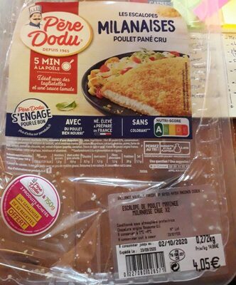 Escalope milanaise poulet pané cru