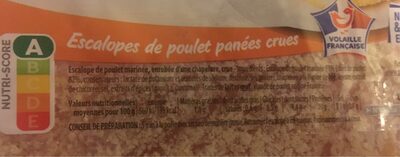 Les Milanaises du Chef nutrition facts table