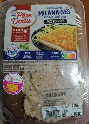 Escalope milanaise de poulet pané aux poivres