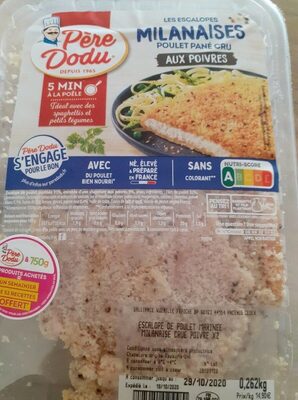 Les escalopes milanaises poulet pané cru aux poivres