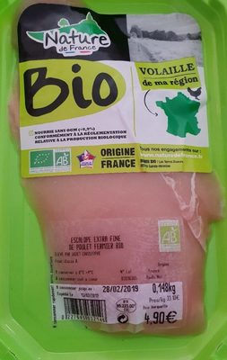 Escalope extra fine de poulet fermier bio