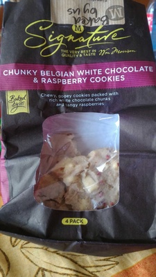 CHUNKY BELGIAN WHITE CHOCOLATE & RASPBERRY COOKIES