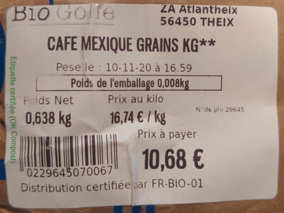 Café Mexique grains