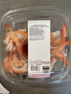 Costco Shrimp Coctail With Coctail Sauce + Lemon