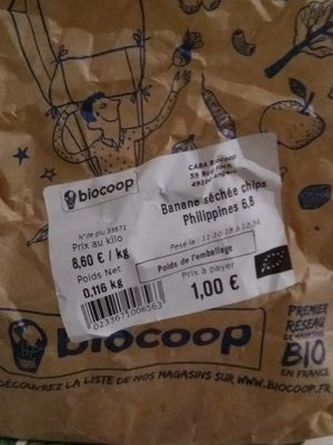 Bananes séchées chips