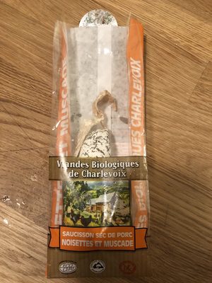 Saucisson sec de porc noisettes muscade