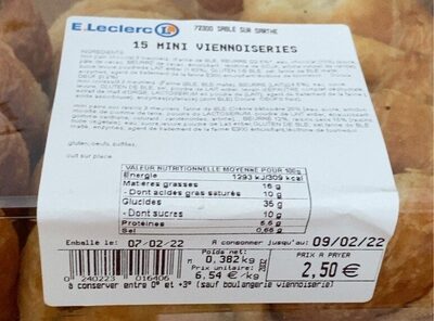15 mini viennoiseries front packaging