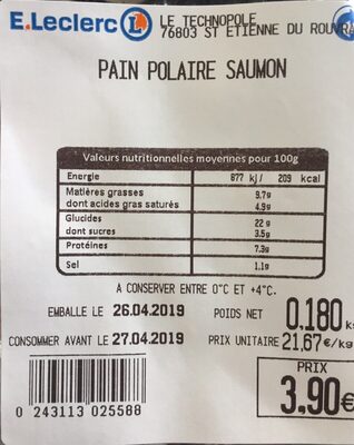 Pain polaire saumon front packaging