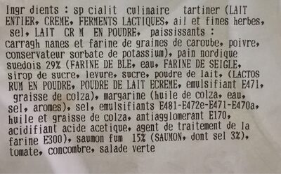 Pain polaire saumon ingredients label