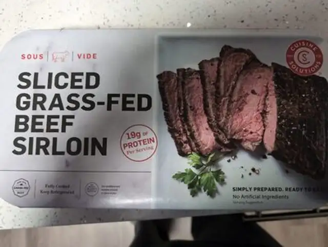 Sliced Grass-Fed Beef Sirloin front packaging