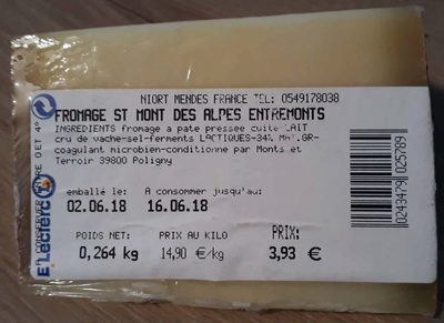 Fromage St Mont des Alpes