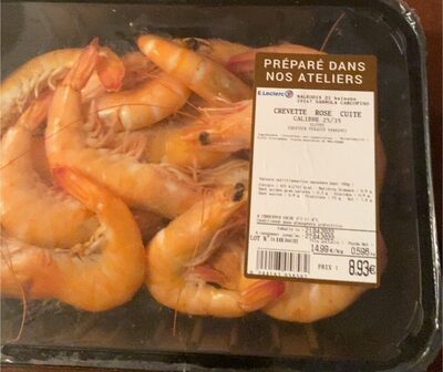 Crevettes roses cuites front packaging