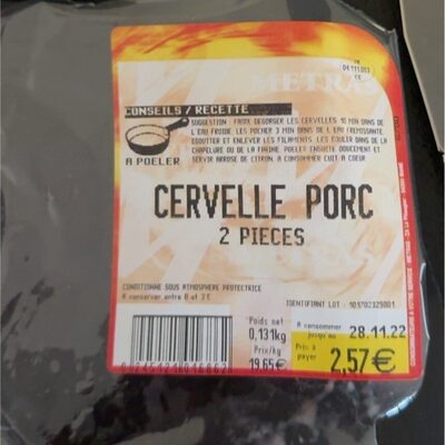 Cervelle de porc front packaging