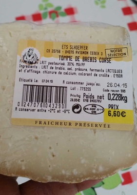 Tomme de brebis corse