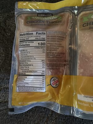 Organic Chicken Thighs front packaging
