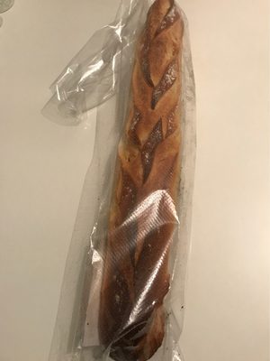 Baguette rustique fabriquee par nos boulangers front packaging