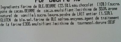 Pains au chocolat ingredients label
