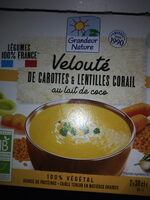 velouté de caroyyes et lentilles corail