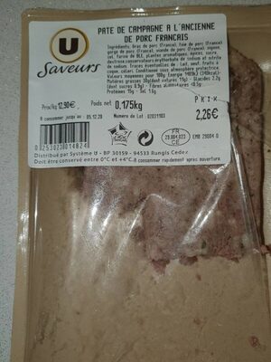 Pâté de campagne front packaging