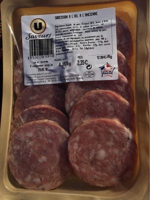 Saucisson à l'ail à l'ancienne front packaging