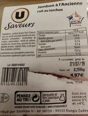 Jambon à l ancienne cuit au torchon