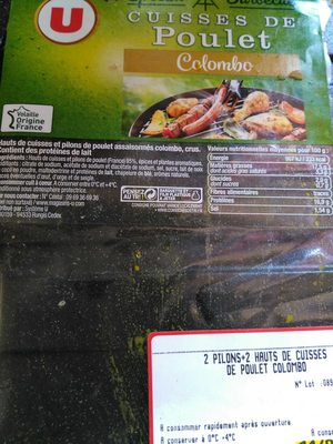 Cuisses de poulet au Colombo