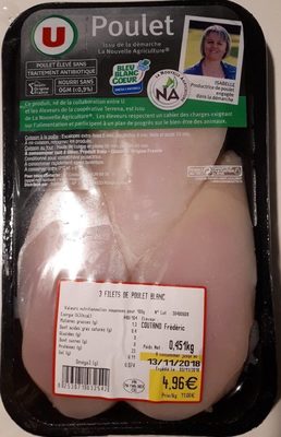 3 filets de poulet blanc front packaging