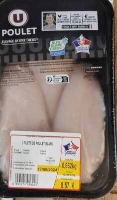 Poulet super u front packaging