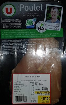 3 filets de poulet jaune