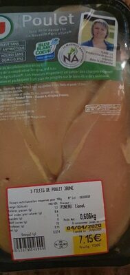 3 filets de poulets jaune