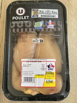 3 filets de poulet jaune