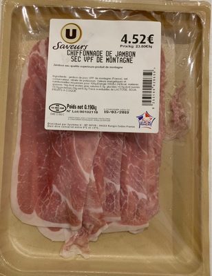 Chiffonnade de jambon sec VPF de montagne front packaging