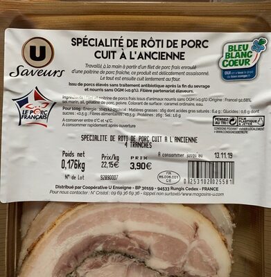 Specialite de roti de porc cuit a l'ancienne