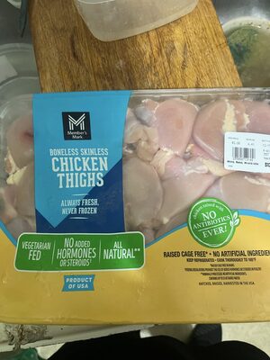 Boneless Skinless Chicken Thighs front packaging