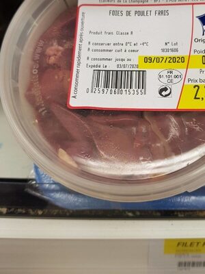 Foies de poulet frais