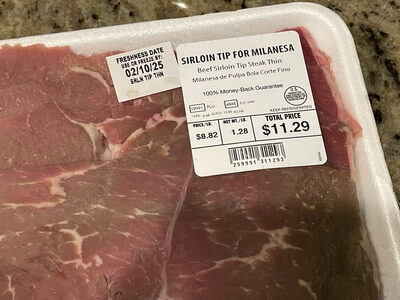 Sirloin Tip for Milanesa front packaging