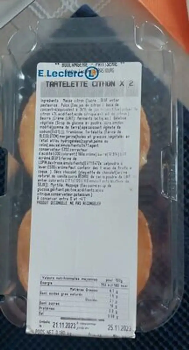 Tarte au citron front packaging